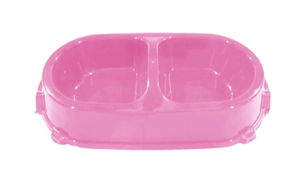 Купить favorite Миска для кошек и собак двойная нескользящая пластиковая розовая