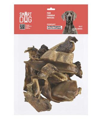 Купить smart dog лакомства лакомство для собак уши говяжьи нарезка