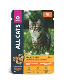 Купить all cats пауч с тефтельками из индейки в соусе для кошек