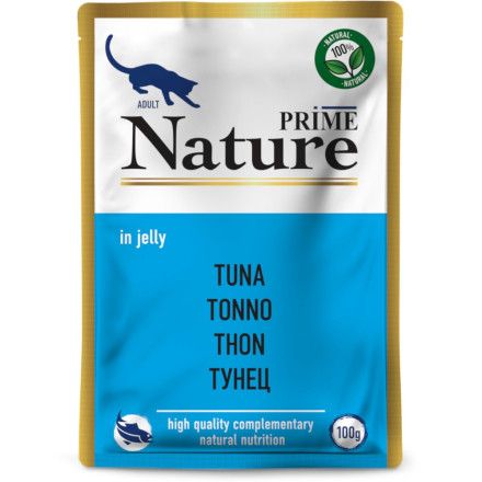 Купить prime nature влажный корм для взрослых кошек с тунцом, в паучах, в желе (пауч)