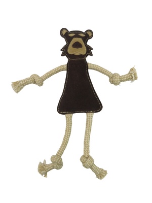 Купить bow wow  кожаная и веревочная игрушка зверюшка, коричневый, натуральный