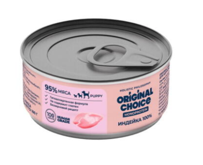 Купить original choice monoprotein puppy консервы для щенков индейка 100%