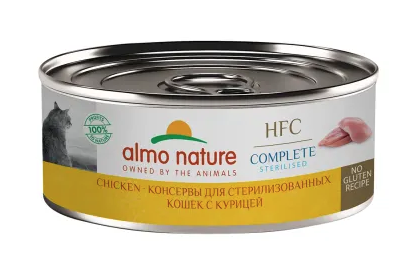 Купить almo nature hfc complete sterilised консервы для взрослых стерилизованных кошек и котят с 3-х месяцев, с курицей