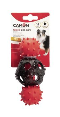 Купить camon игрушка для собак гантель из ТПР с бубенчиком, красная