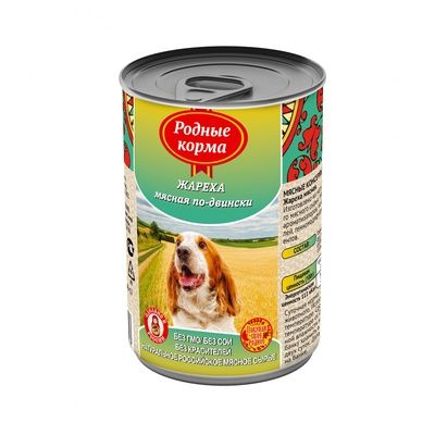Купить Родные корма консервы для собак, жареха мясная по-двински