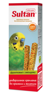 Купить Султан Лакомство для волнистых попугаев Зерновые палочки фруктовые с овощами
