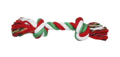Купить №1 игрушка для собак Грейфер веревка с 2-мя узлами, бело-зелено-красный