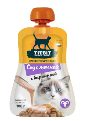TiTBiT лакомство для кошек Соус мясной с бараниной