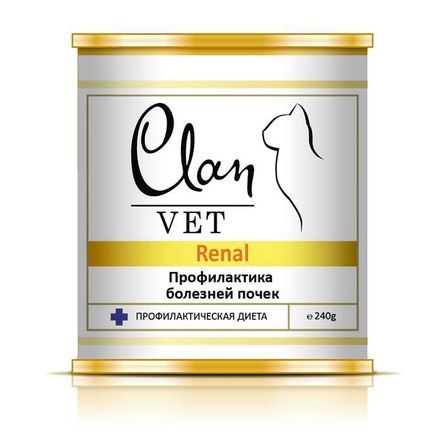 Купить clan vet renal консервы для кошек при заболевании почек