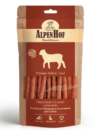 Купить alpenhof лакомство для собак средних и крупных пород Колбаски баварские из ягненка