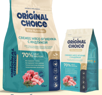 Купить original choice сухой корм для взрослых собак средних и крупных пород с чувствительным пищеварением со свежим мясом ягненка и с индейкой