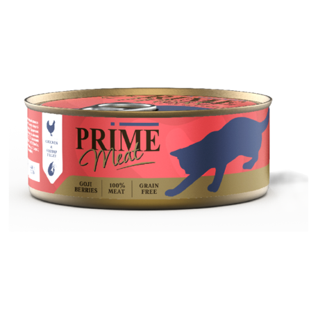 Купить prime meat консервы для кошек, курица с креветкой, филе в желе