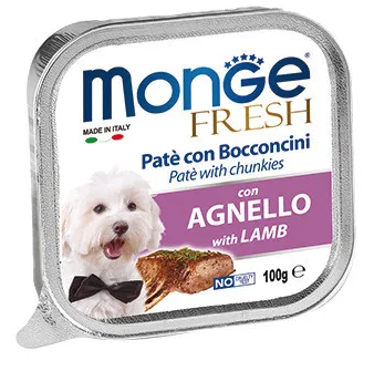 Monge Dog Fresh влажный корм для взрослых собак всех пород с ягненком (ламистер)