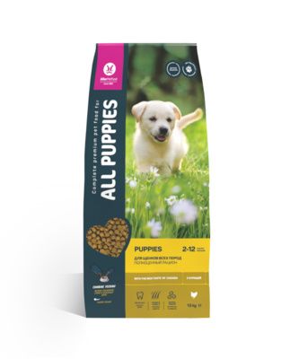 Купить all dogs сухой корм для щенков всех пород с курицей