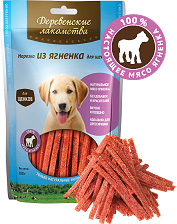 Купить Деревенские лакомства лакомство для щенков нарезка из ягненка (100% мясо)