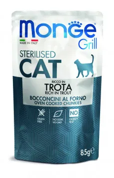 Monge Cat Grill влажный корм для стерилизованных кошек с итальянской форелью (пауч)