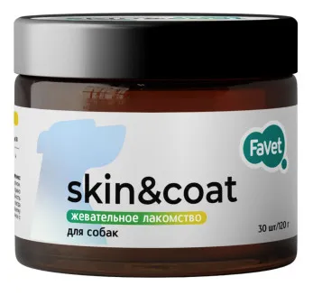 Купить favet multivitamindog soft chews мультивитаминное лакомство для собак для кожи и шерсти