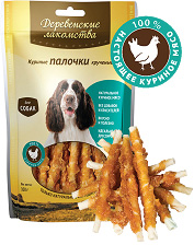 Купить Деревенские лакомства лакомство для собак куриные палочки крученые (100% мясо)