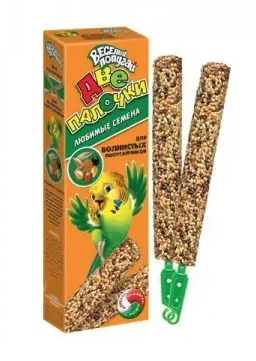ЗООМИР Веселый попугай семена сухой корм для волнистых попугаев, палочки