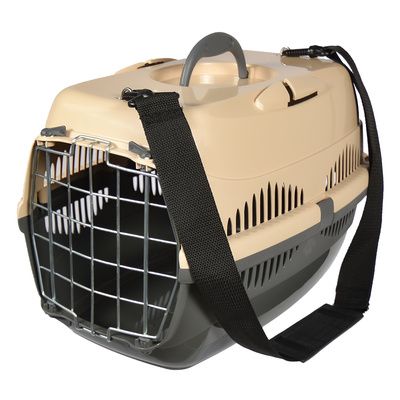 Купить yami-yami переноска для собак и кошек "Спутник-1" с наплечным ремнем, бежевый/темно-серый, до 9 кг