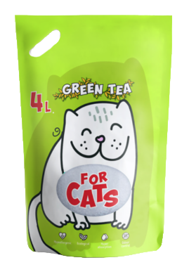 For Cats наполнитель для кошек силикагель Зеленый чай