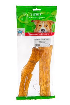 Купить titbit лакомства для собак сухожилия говяжьи средние (в мягкой уп-ке) 19-21 см, 2-3 шт  - 0313