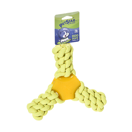 Купить petstar игрушка для собак КАНАТ ЗЕЛЕНЫЙ ТРЕУГОЛЬНЫЙ, tpr, полиэстер, хлопок