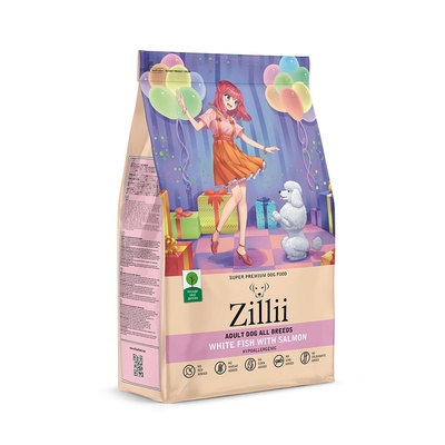 Купить zilli сухой корм для взрослых собак всех пород Белая Рыба с Лососем