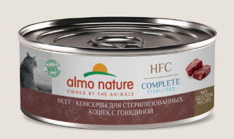 Купить almo nature консервы для стерилизованных кошек с говядиной в бульоне (hfc, complete sterilised, beef)