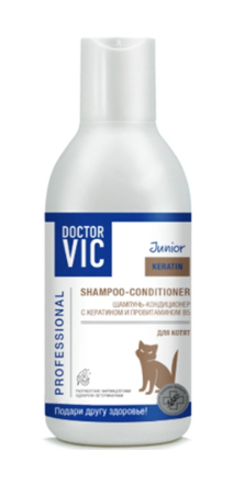 Купить doctor vic шампунь для котят с кератином и провитамином b5