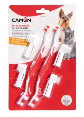 Купить camon щетка зубная двойная для кошек и собак, набор
