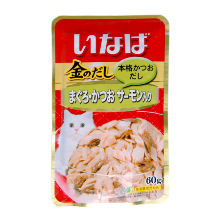 Купить inaba Киннодаси влажный корм для кошек микс тунцов и семга в желе (пауч)