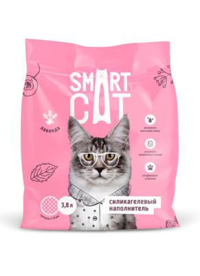 Купить smart cat наполнитель для кошек силикагелевый лаванда