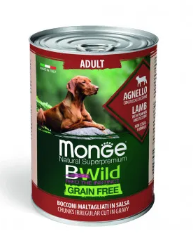 Monge Dog BWild Grain Free консервы беззерновые для взрослых собак всех пород с ягненком, тыквой и кабачками