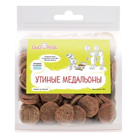Купить dog fest лакомство для собак Утиные медальоны