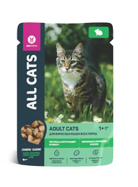 Купить all cats пауч с тефтельками из кролика в соусе для кошек