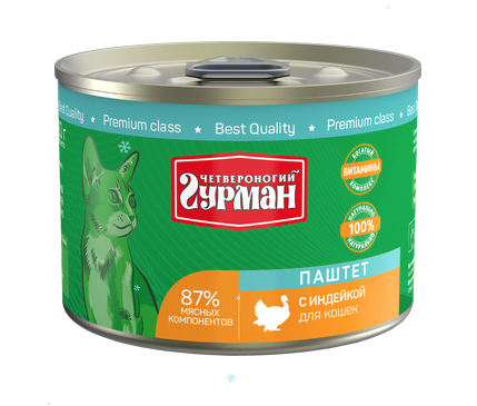 Купить Четвероногий Гурман консервы для кошек паштет с индейкой