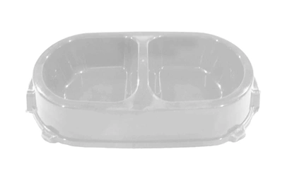 Купить favorite Миска для кошек и собак двойная нескользящая пластиковая серая