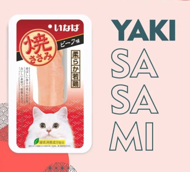 Inaba Yaki Sasami Лакомства для кошек Куриное филе со вкусом говядины 