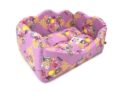 Купить zooexpress лежанка поплин «Канапе» для кошек и собак мебельная ткань, розовая