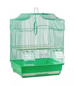 Купить №1 клетка для птиц фигурная укомплектованная, зеленая