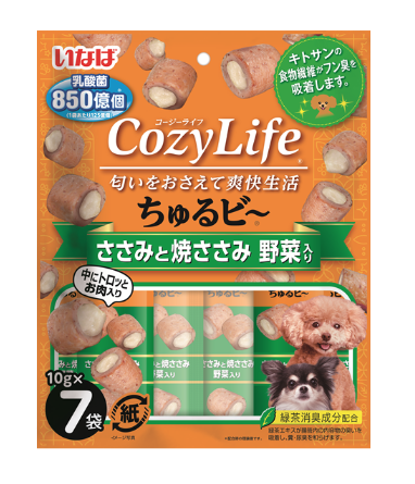 Купить inaba cozy life лакомство для собак запеченные трубочки с куриным филе и овощами