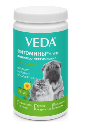 Купить Веда Форте Фитокомплекс для собак и кошек фитомины противоаллергические