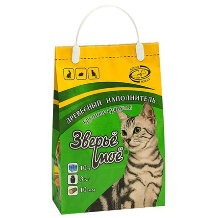 Купить Зверье Мое Наполнитель для кошек древесный, крупные гранулы