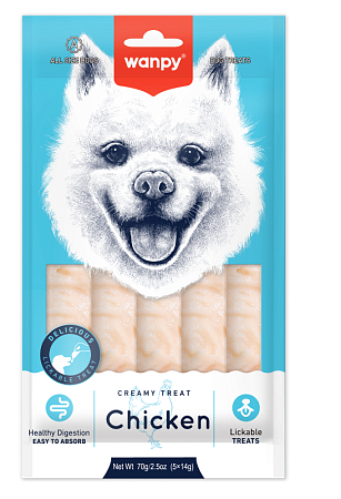 Купить wanpy dog крем-лакомство для собак нежное пюре из курицы