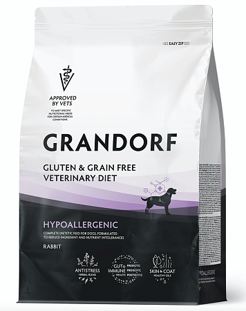 Купить grandorf veterinary diet dog hypoallergenic полнорационный диетический корм для собак с пищевой аллергией или непереносимостью