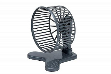 Homepet игрушка колесо для грызунов пластиковое с подставкой серое