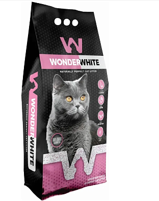 Wonder White наполнитель для кошек комкующийся с ароматом детской присыпки