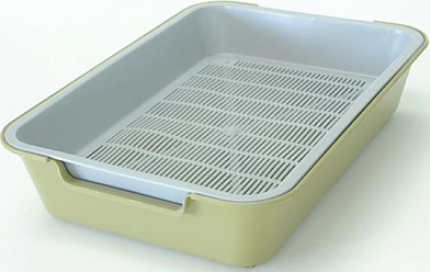 Homecat Бюджет туалет для кошек с сеткой на ножках желтый