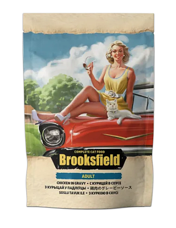 Купить brooksfield adult cat chicken влажный корм для взрослых кошек с курицей в соусе (пауч)
